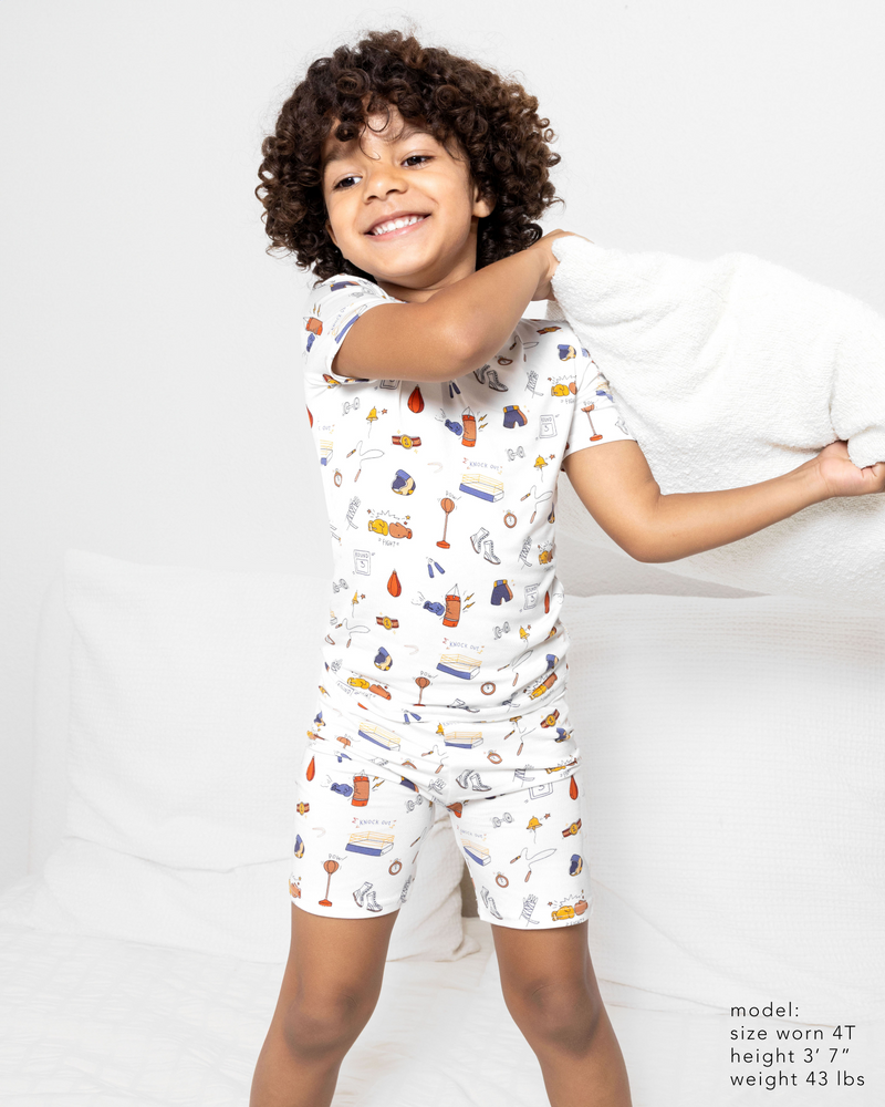 Boxing Bamboo Kids Pajama Short Set