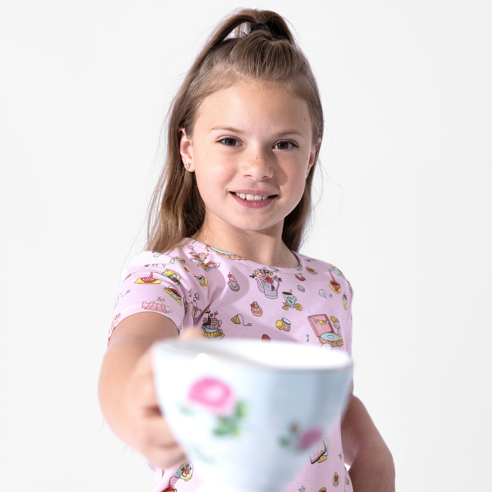 Tea Party Bamboo Kids Pajama Short Set