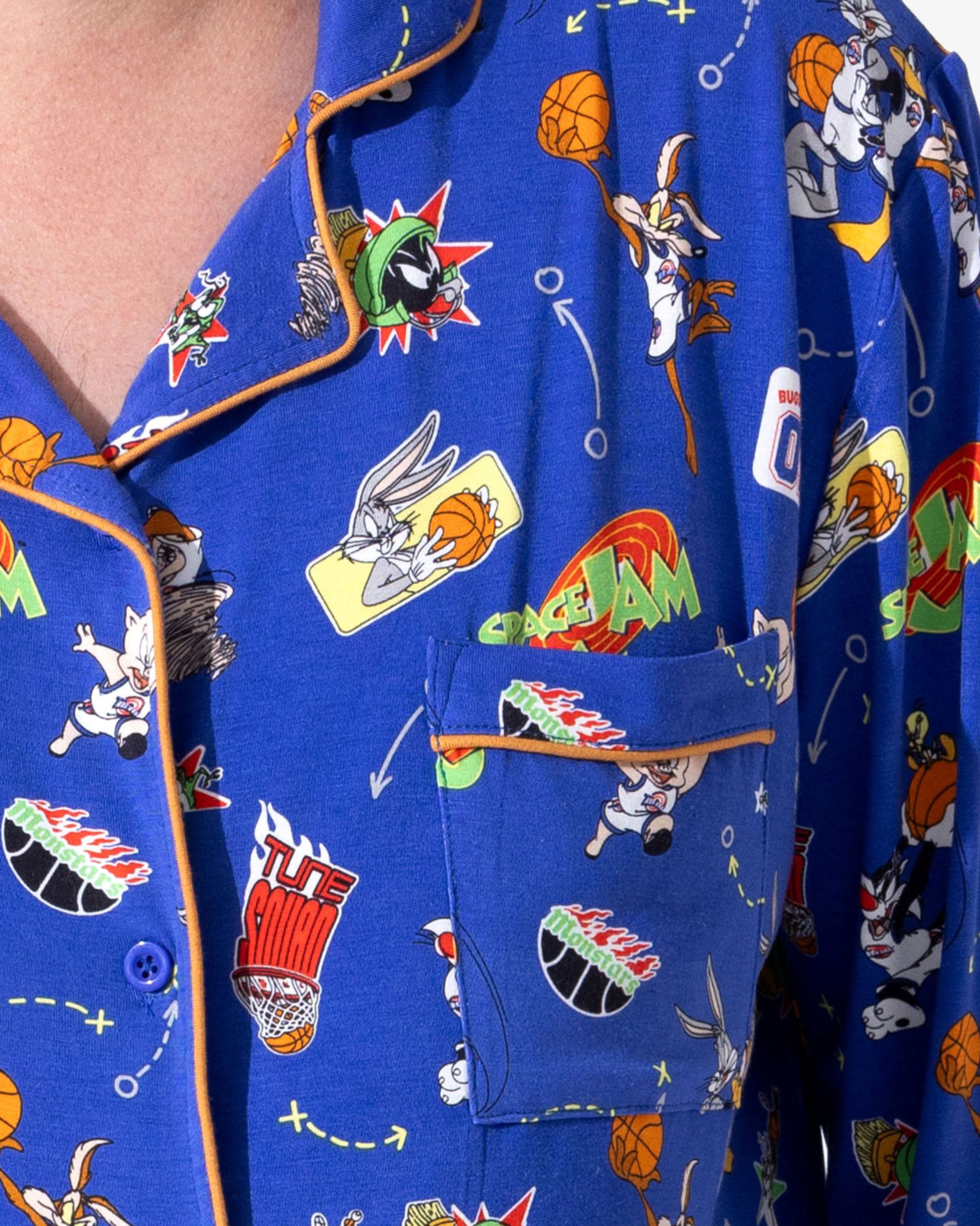 未使用　boomerang logo pajama shirt XL Camiseta Space Jam Pernalonga e Patolino Stars