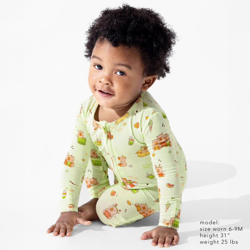 Capybara Boba Bamboo Convertible Footie