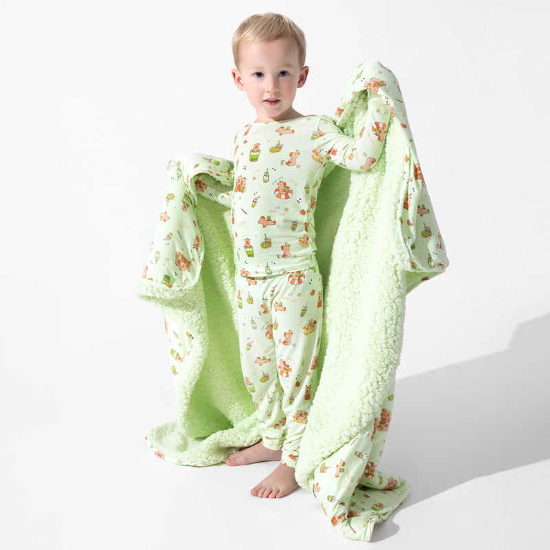 Capybara Boba Bamboo Kids Pajamas