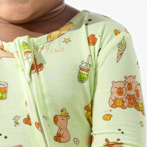 Capybara Boba Bamboo Convertible Footie