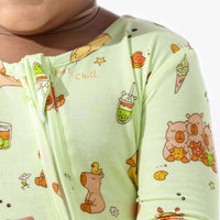Capybara Boba Bamboo Convertible Footie