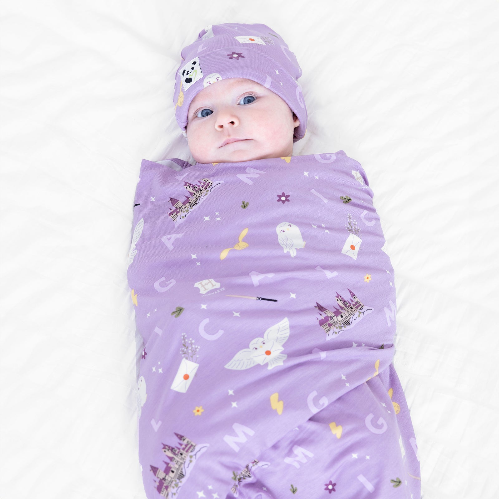 Hedwig's Magical Mail Bamboo Swaddle & Beanie Set