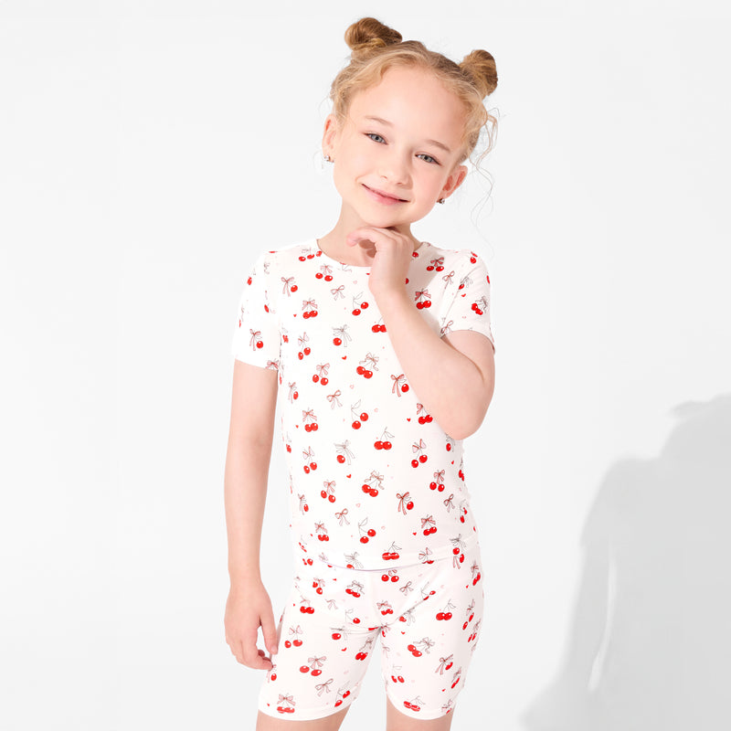 Cherry On Top Bamboo Kids Pajama Short Set