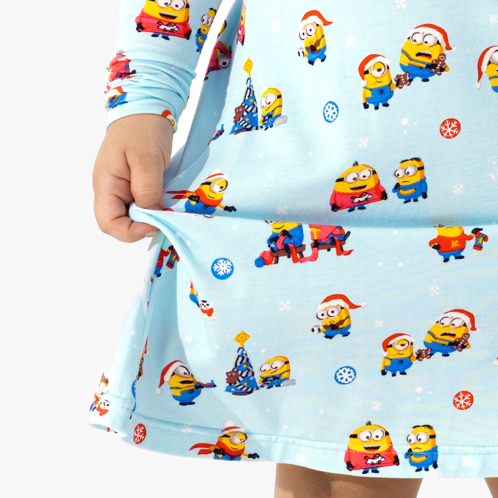 Merry Minions Holiday Bamboo Girls' Long Sleeve Dress