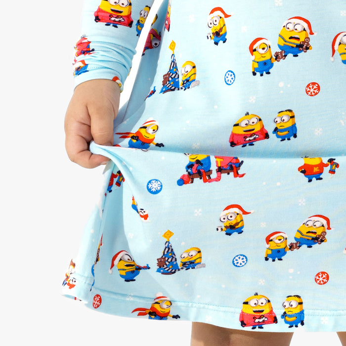 Merry Minions Holiday Bamboo Girls' Long Sleeve Dress