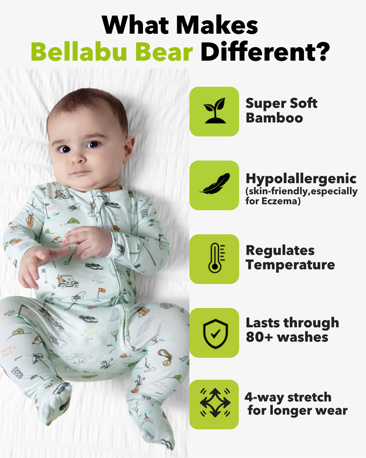 Golf Bamboo Convertible Footie