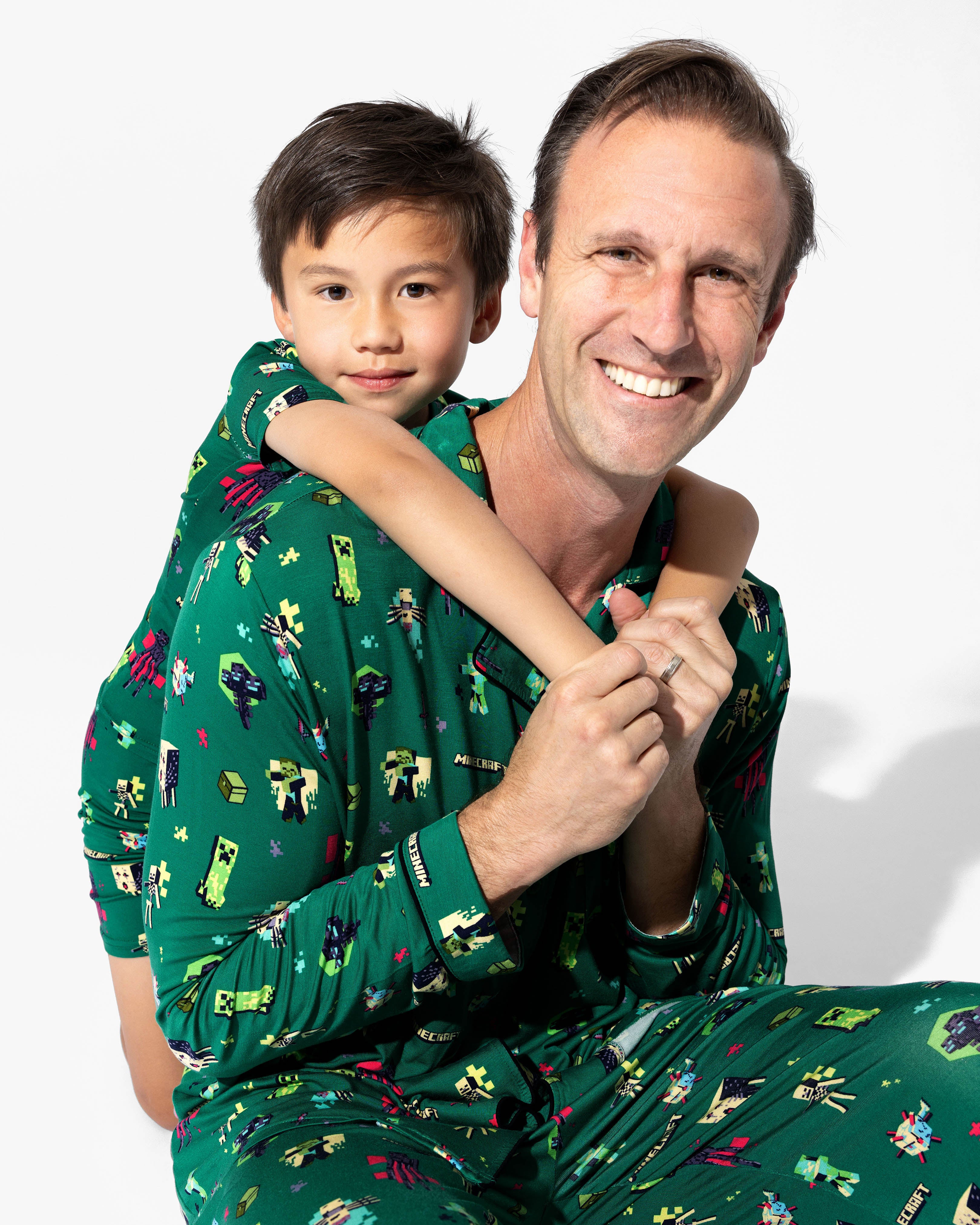 beauty-beast ジャケット&パンツセット Minecraft Midnight Mobs Bamboo Men's Pajama Set | Soft & Cozy PJs