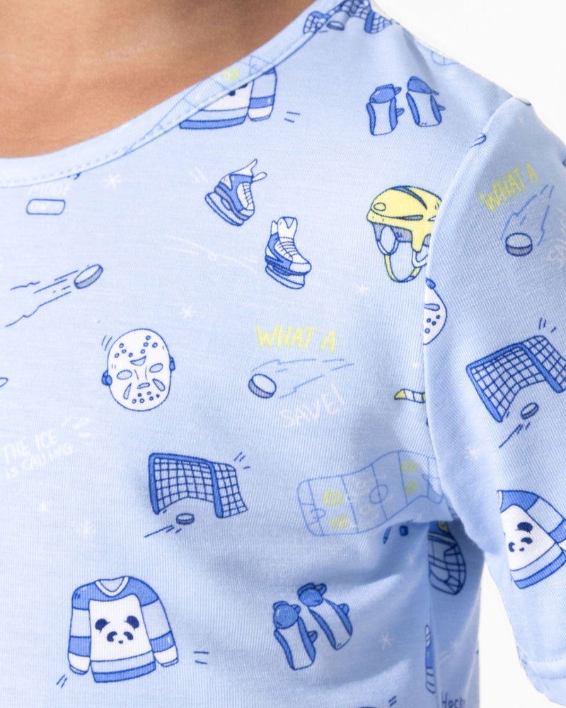 Hockey Bamboo Kids Pajama Short Set