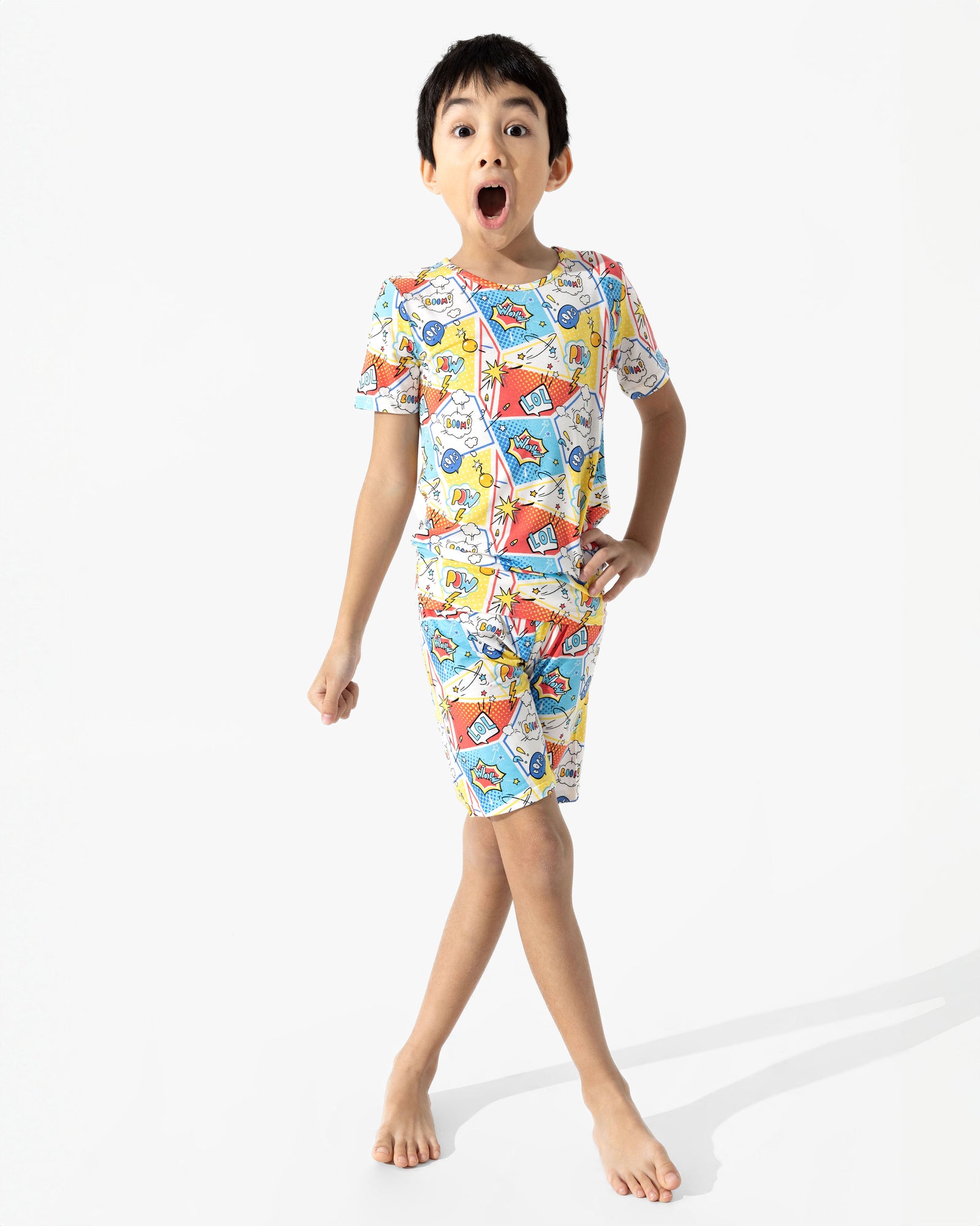 Comic Hero Bamboo Kids Pajama Short Set
