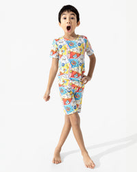 Comic Hero Bamboo Kids Pajama Short Set