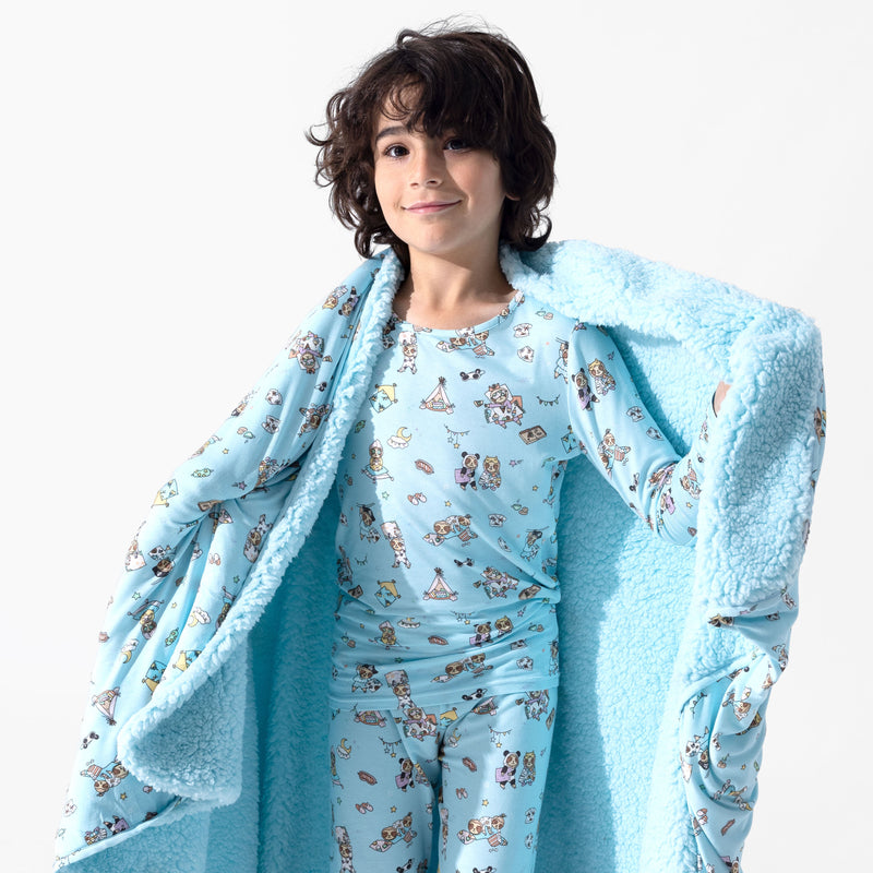 Sloth Pajama Party Bamboo Sherpa Blanket