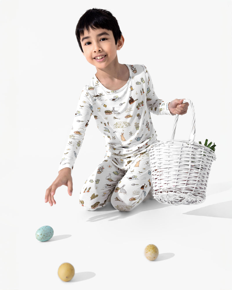 Bunny Garden Bamboo Kids Pajamas