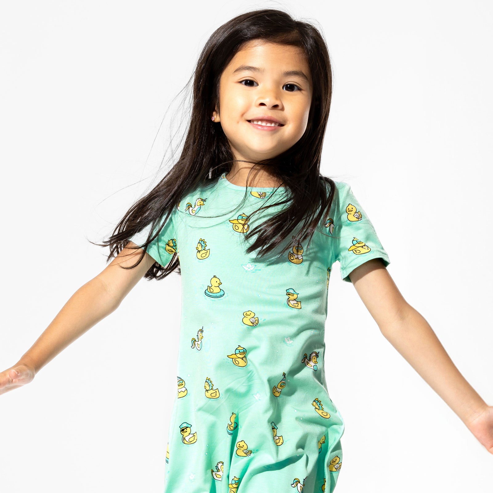 Rubber Ducky Bamboo Girls' Short Sleeve Dress