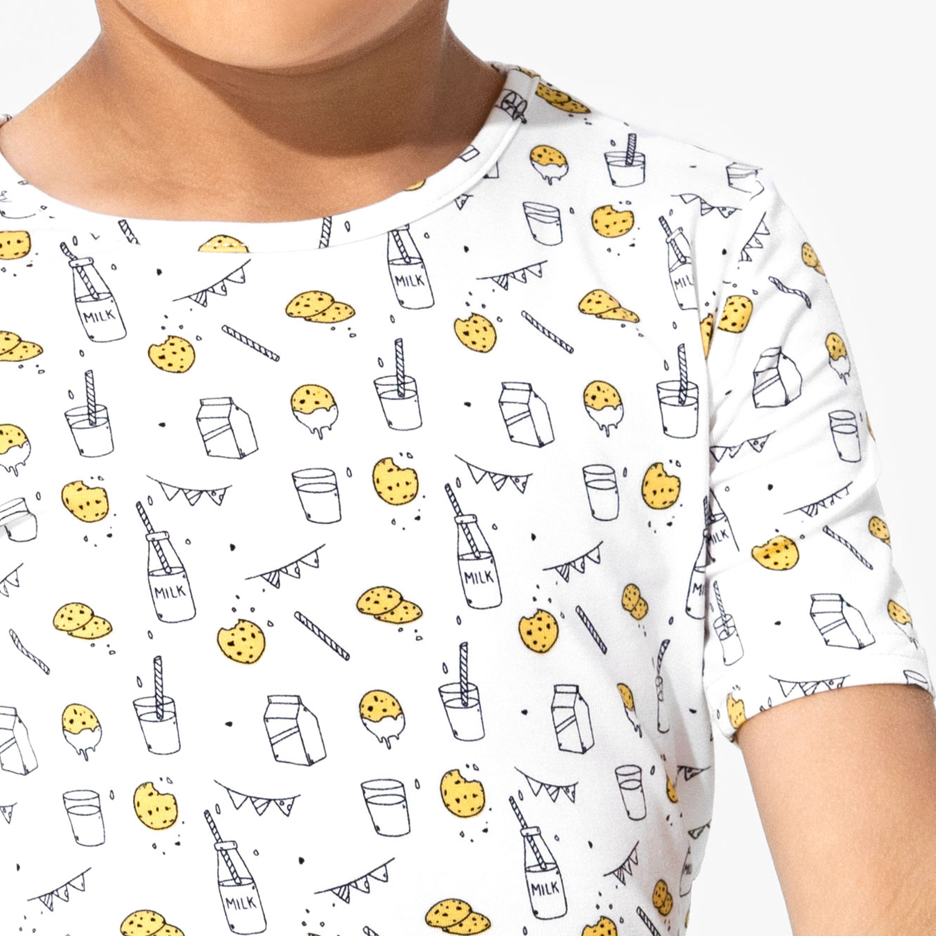 Milk & Cookies Delight: Bamboo Kids Pajama Short Set - Bellabu Bear