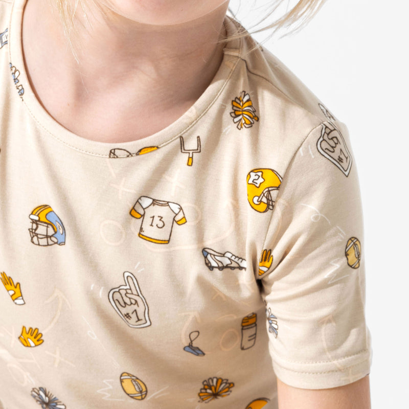 Football Bamboo Kids Pajama Short Set