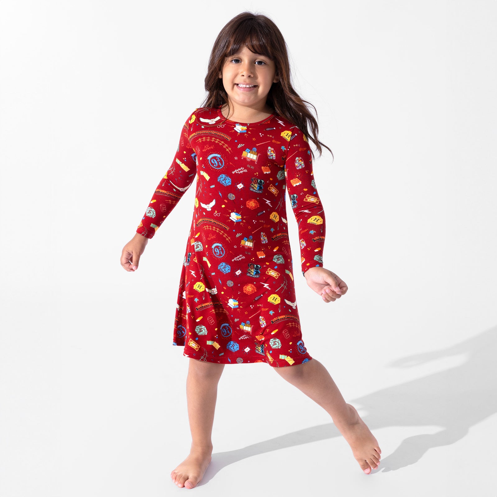 Hogwarts Express Bamboo Girls' Long Sleeve Dress