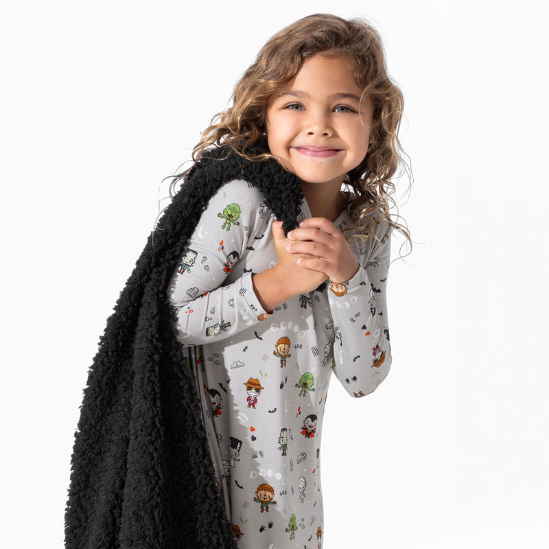 Little Monsters Bamboo Sherpa Blanket