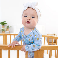 Milk & Cookies Blue Bamboo Convertible Footie
