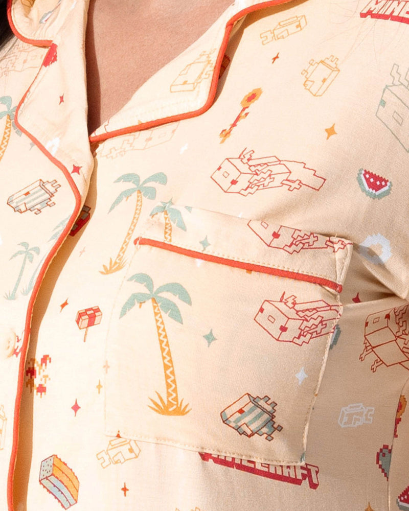 Minecraft: Summer Vibes Bamboo Women's Pajama Shorts Set