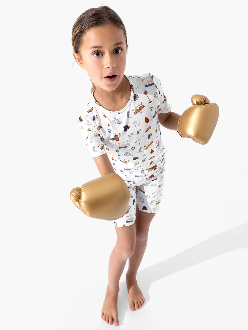 Boxing Bamboo Kids Pajama Short Set
