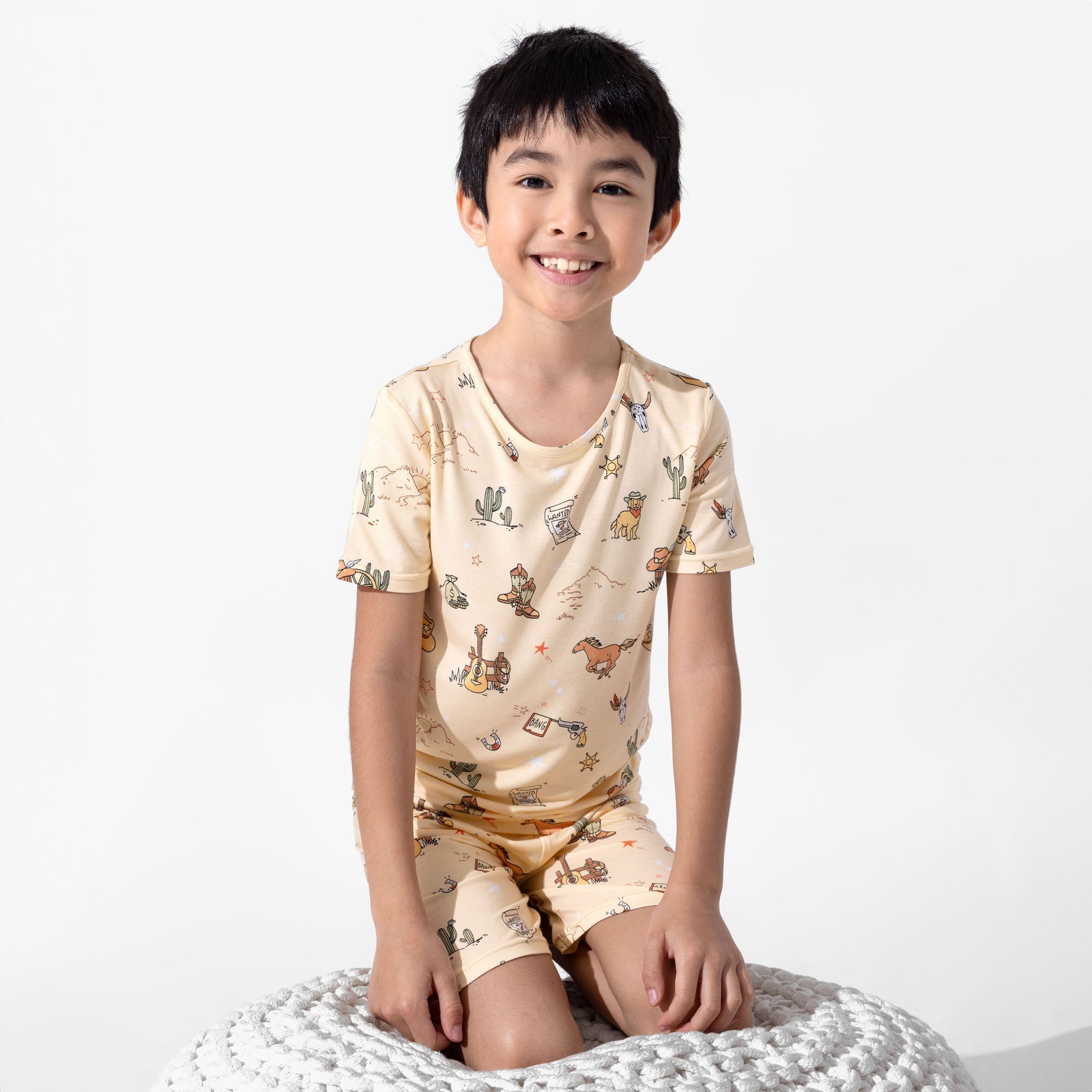 Cowboy Bamboo Kids Pajama Short Set