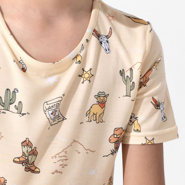 Cowboy Bamboo Kids Pajama Short Set
