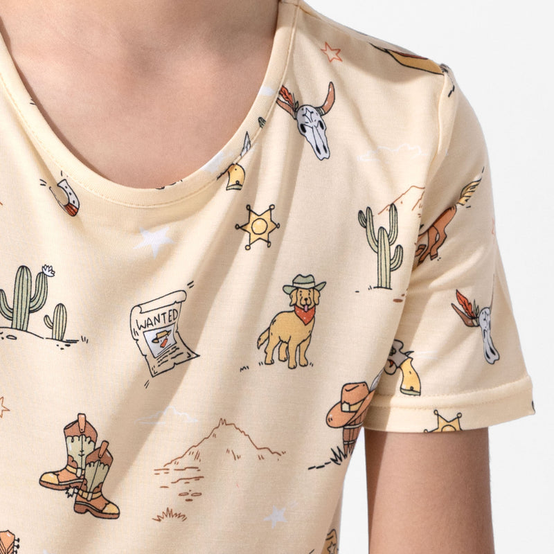 Cowboy Bamboo Kids Pajama Short Set