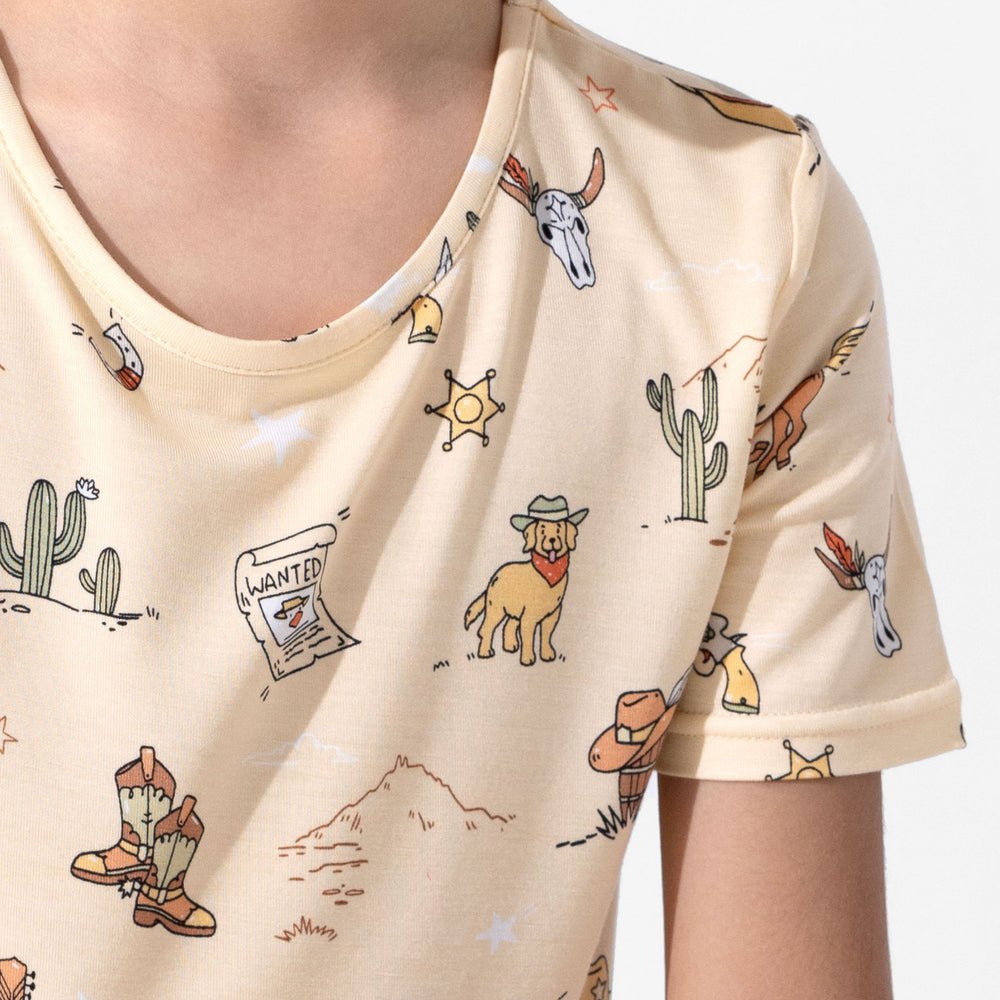 Cowboy Bamboo Kids Pajama Short Set