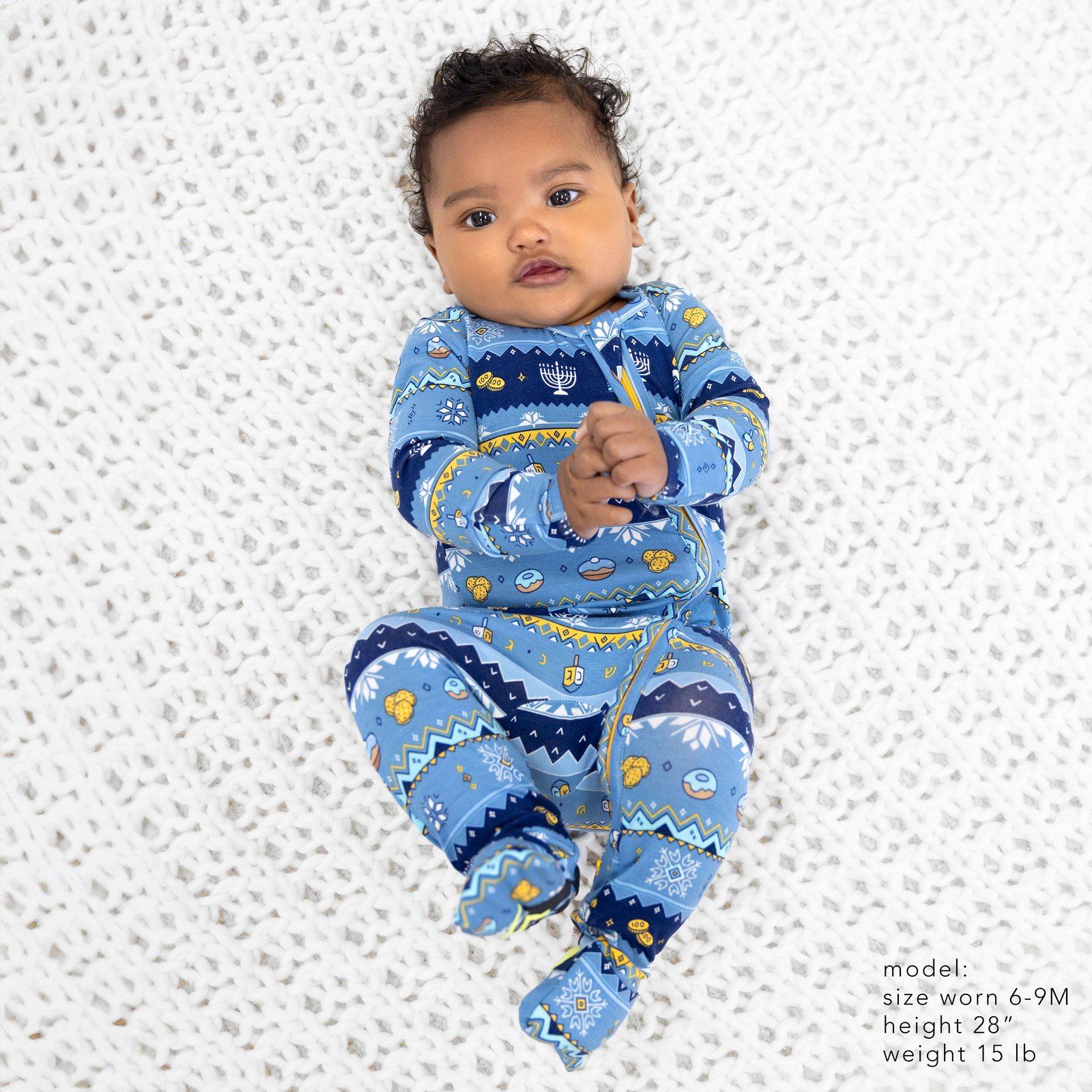 Hanukkah Fair Isle Bamboo Convertible Footie