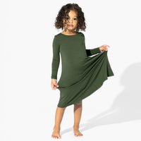 Evergreen Bamboo Girls' Long Sleeve Dress