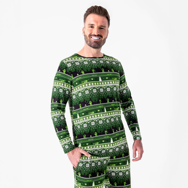 Minecraft Creeper Holiday Bamboo Men's Pajama Set