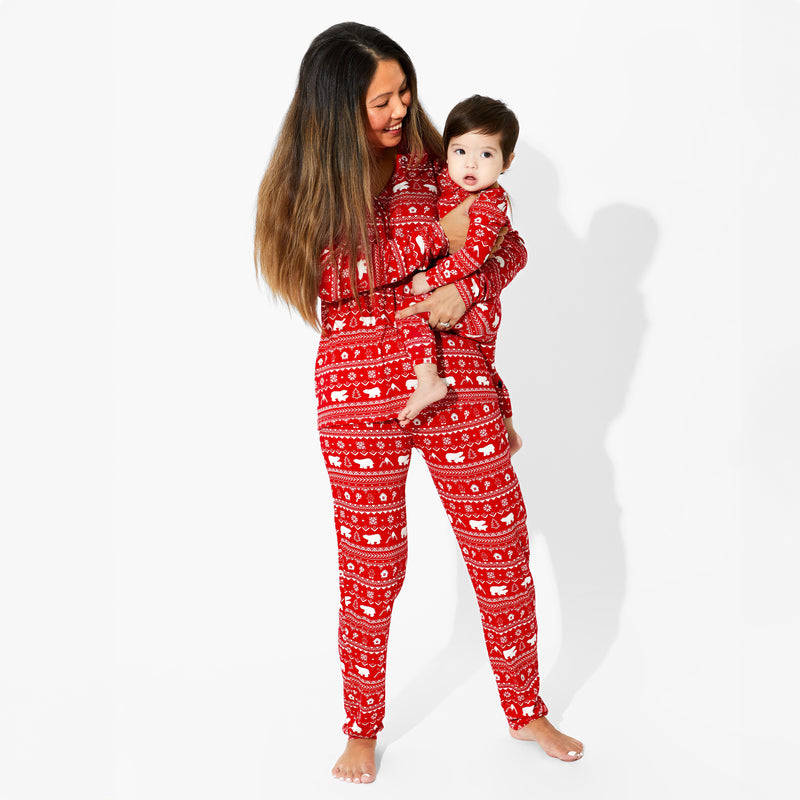 Polar Isle Red Bamboo Women's Pajama Set