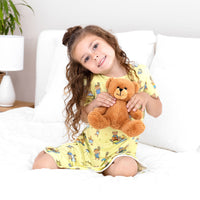 Teddy Bear Picnic Bamboo Girls' Short Sleeve Dress