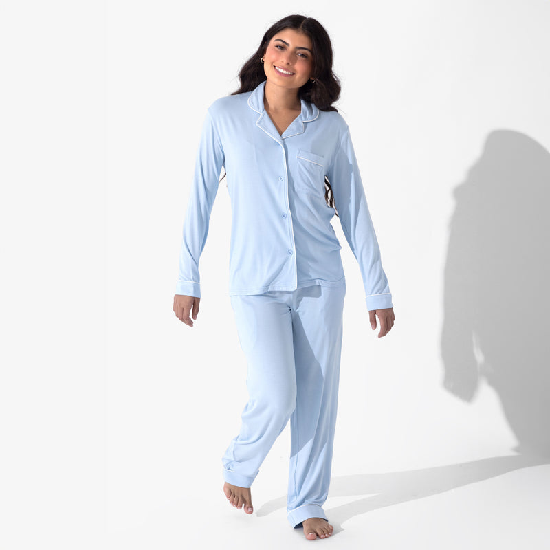 Sky Blue Bamboo Women's Pajama Set