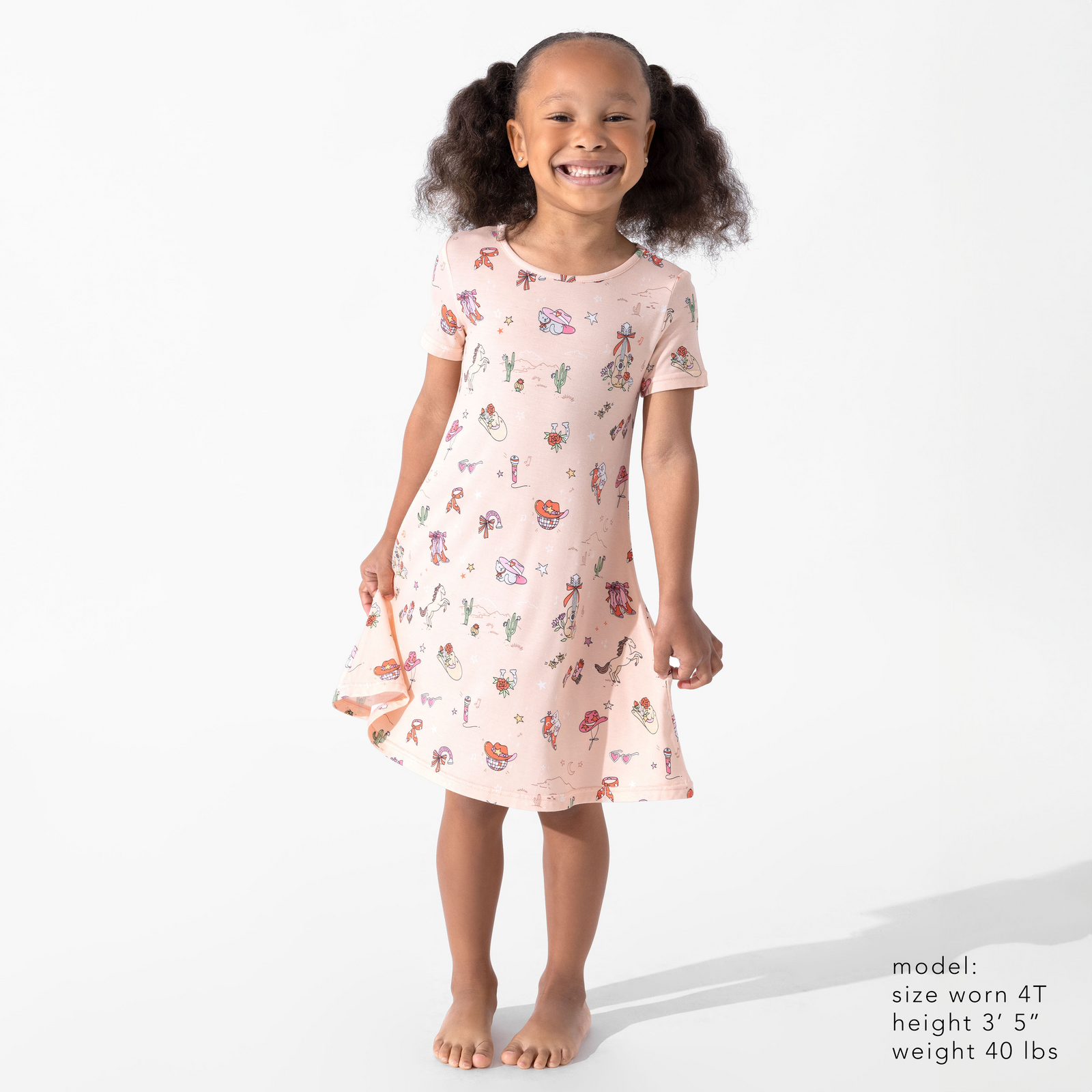 Cowgirl Bamboo Girls' Short Sleeve Dress