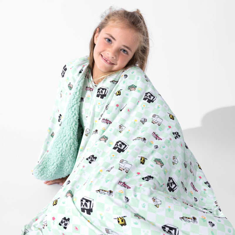Minecraft Sleep Repeat Bamboo Sherpa Blanket