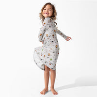 Little Monsters Bamboo Girls' Long Sleeve Dress