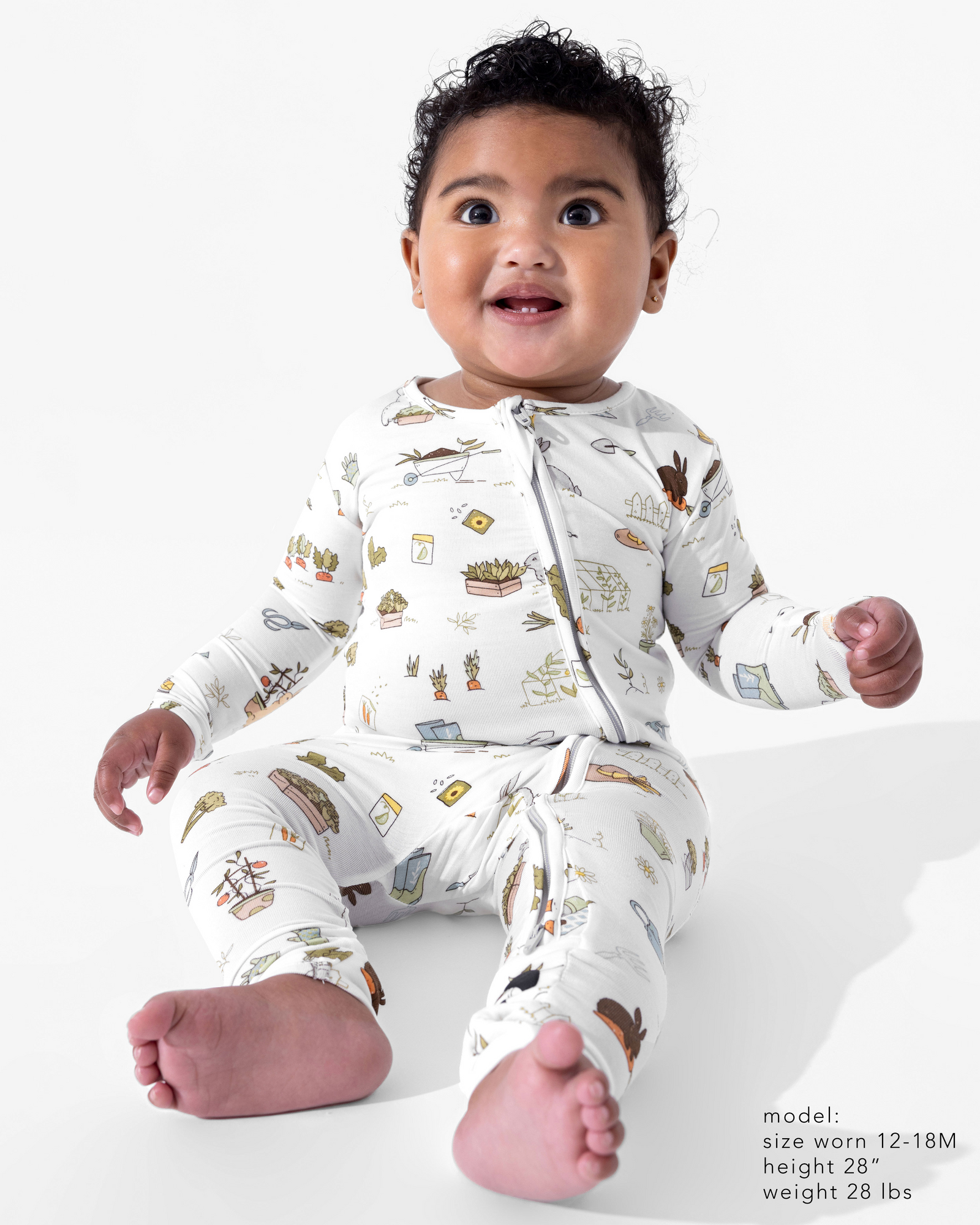 Bunny Garden Bamboo Convertible Footie