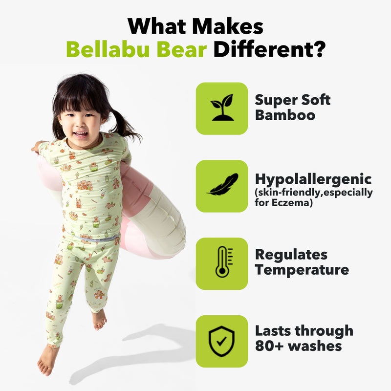 Capybara Boba Bamboo Kids Pajamas