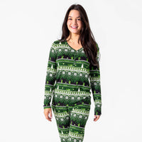 Minecraft Creeper Holiday Bamboo Women's Pajama Set