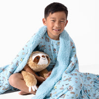 Sloth Pajama Party Bamboo Sherpa Blanket