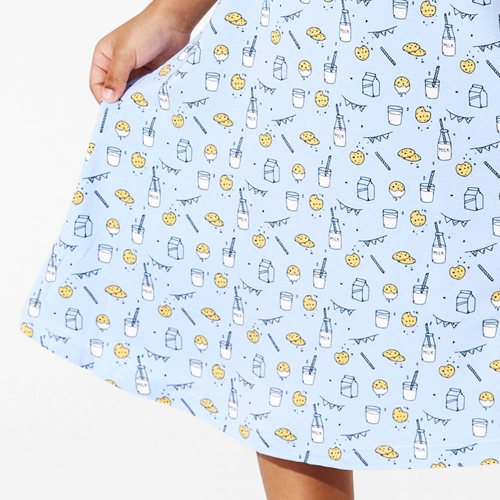 Milk & Cookies Blue Bamboo Girls' Sleeveless Dress