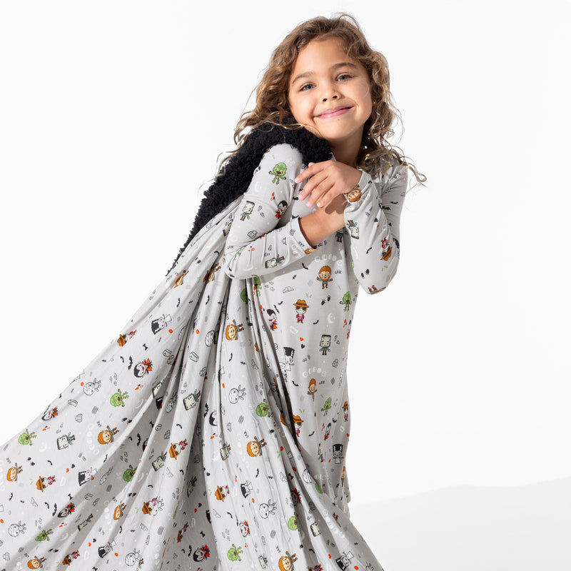 Little Monsters Bamboo Sherpa Blanket