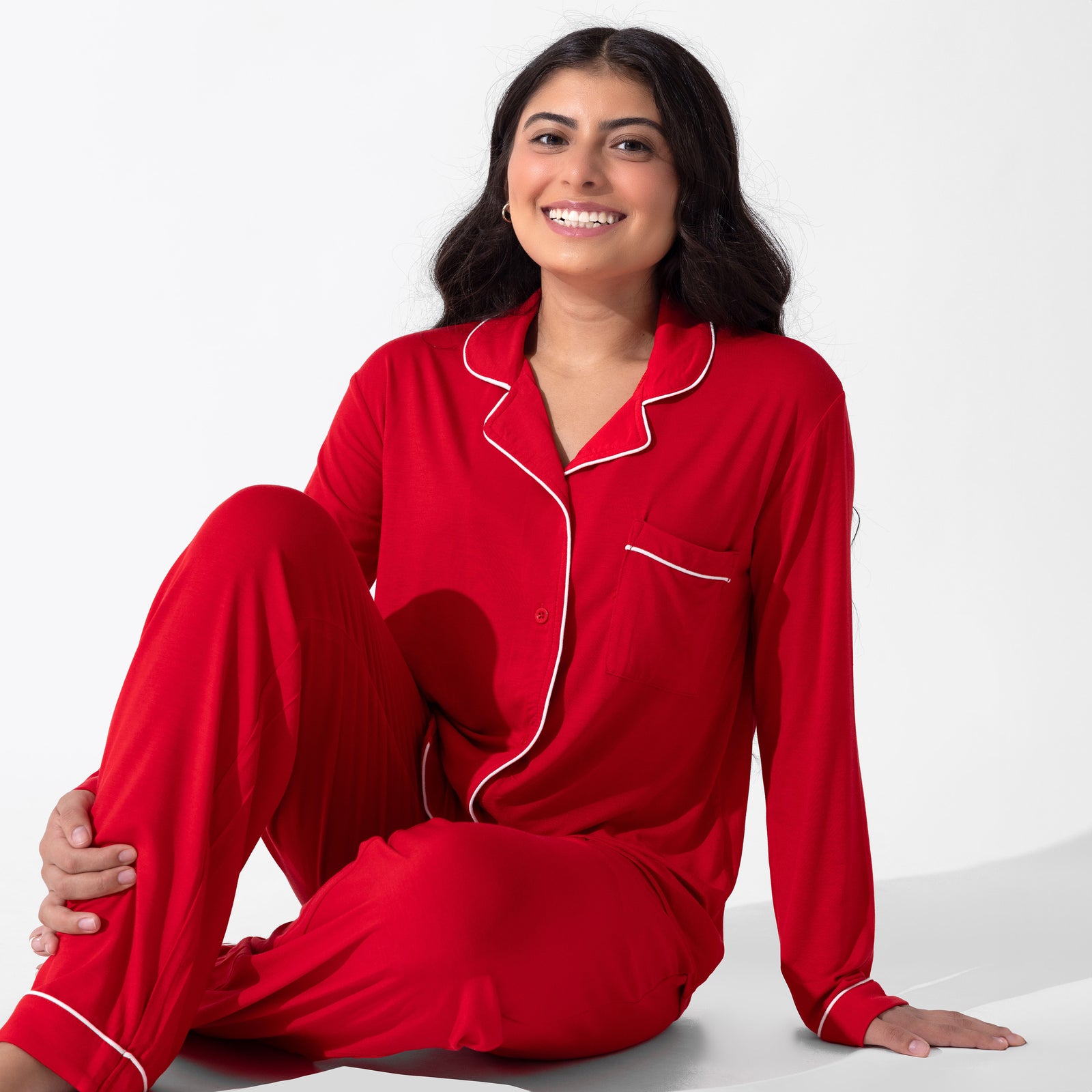 Winterberry Red Bamboo Women's Trim PJ Set