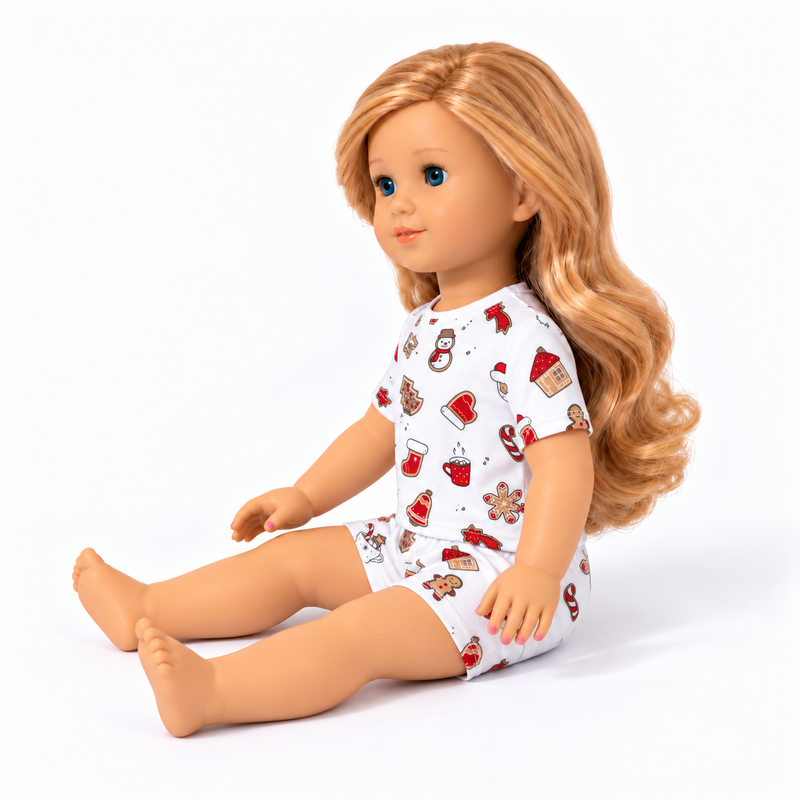 Sugar Cookies Bamboo Matching Teddy or Doll 18" Short Set