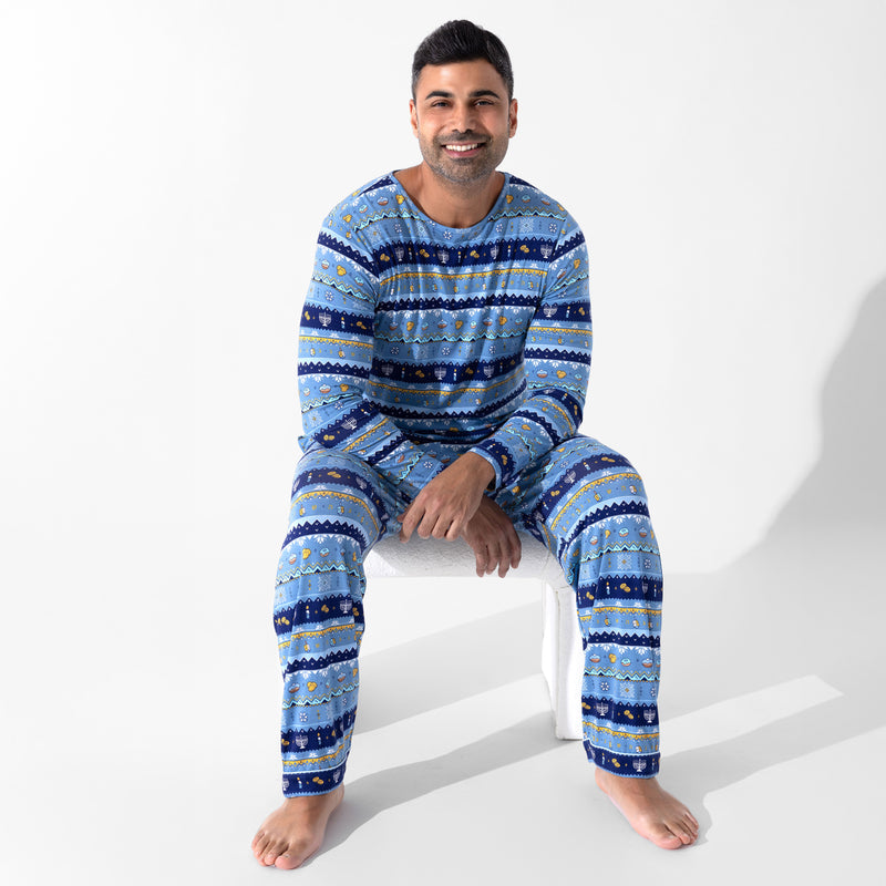 Hanukkah Fair Isle Bamboo Men's Pajama Set