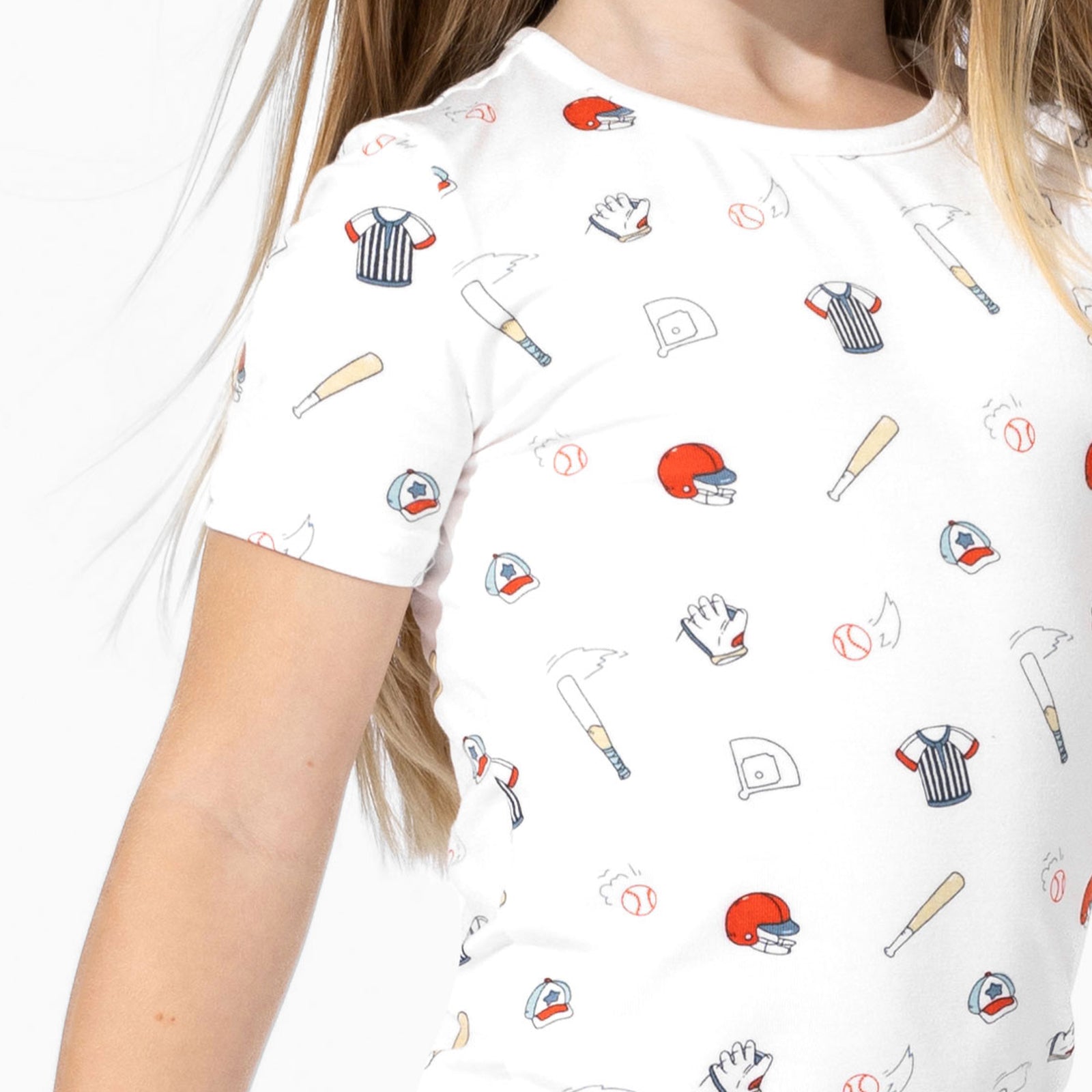 Baseball Bamboo Kids Pajama Short Set