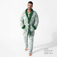 Minecraft Overworld Dreams bamboo Adult Sherpa Bathrobe